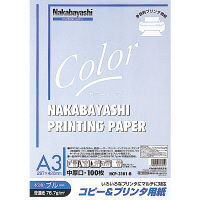 ナカバヤシ コピー＆プリンタ用紙 A3 ブルー 100枚 HCP-3101-B 20個（直送品）