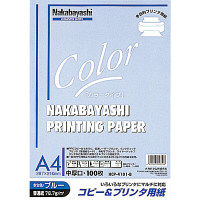ナカバヤシ コピー＆ワープロ用紙A4 100枚 ブルー HCP-4101-B 20個（直送品）