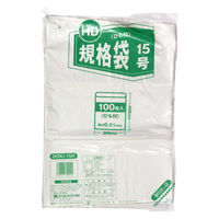 【アウトレット】伊藤忠リーテイルリンク 半透明ポリ袋 HD規格袋（ひも付）15号 HDKI-15H 1袋（100枚入）
