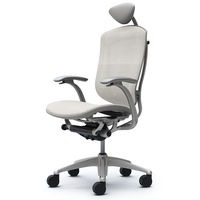 CM11SG FGH3 |オカムラ コンテッサ オフィスチェア 小型ヘッドレスト付 固定肘付 メッシュ シルバーフレーム ネオグレーボディ ホワイト（直送品）