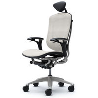 CM51SB FGH3 |オカムラ コンテッサ オフィスチェア 小型ヘッドレスト付 可動肘付 メッシュ シルバーフレーム ネオブラックボディ ホワイト（直送品）