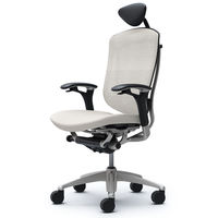 CM52SB FGF3 |オカムラ コンテッサ オフィスチェア 小型ヘッドレスト付 可動肘 背メッシュ座クッション シルバー×ネオブラック ホワイト（直送品）