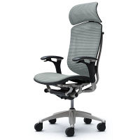CM91SB FBH3 |オカムラ コンテッサ オフィスチェア 大型ヘッドレスト付 可動肘付 メッシュ シルバー×ネオブラック ライトグレー（直送品）