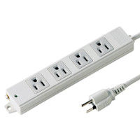 サンワサプライ 工事物件タップ ホワイト マグネット付エココード対応（環境配慮主成分）RoHS指令対応 3P式 4個口3m TAP-KE4N-3 1個（直送品）