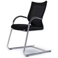 バロンゲストチェア 固定肘 背・座スタンダード クロームメッキ×ブラック ブラック CP72AR FDH1（直送品）