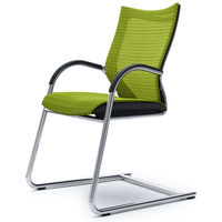 バロンゲストチェア 固定肘 背・座スタンダード クロームメッキ×ブラック ライムグリーン CP72AR FDH6（直送品）
