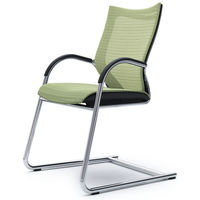 バロンゲストチェア 固定肘 背・座スタンダード クロームメッキ×ブラック ピスタチオグリーン CP72AR FEH6（直送品）