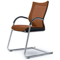 バロンゲストチェア 固定肘 背・座スタンダード クロームメッキ×ブラック ブラウン CP72AR FEH8（直送品）