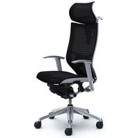 CP82AZ FDH1 バロン チェア EXハイバック 可動ヘッドレスト 可動肘 背・座スタンダード ポリッシュ×ホワイト ブラック（直送品）