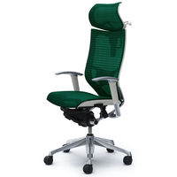 CP82AZ FEH5 バロン チェア EXハイバック 可動ヘッドレスト 可動肘 背・座スタンダード ポリッシュ×ホワイト ダークグリーン（直送品）