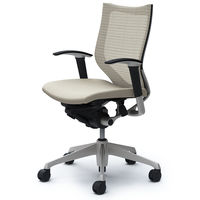 CP83DR FEF3 バロン チェア ローバック 可動肘 背スタンダード・座クッション シルバー×ブラック ホワイト（直送品）