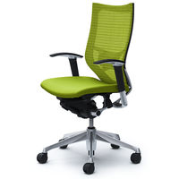 CP85BS FDF6 |オカムラ バロン ハイバック ランバーサポート 可動肘 背スタンダード・座クッション ポリッシュ×ブラック ライムグリーン （直送品）