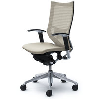 CP85BS FEF3 |オカムラ バロン チェア ハイバック ランバーサポート 可動肘 背スタンダード・座クッション ポリッシュ×ブラック ホワイ （直送品）