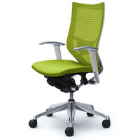 CP85BZ FDF6 |オカムラ バロン ハイバック ランバーサポート 可動肘 背スタンダード・座クッション ポリッシュ×ホワイト ライムグリーン （直送品）