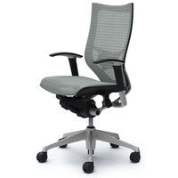 CP85CS FDH3 |オカムラ バロン チェア ハイバック ランバーサポート 可動肘 背・座スタンダード シルバー×ブラック ライトグレー 1脚（直送品）