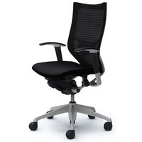 CP85DS FDF1 |オカムラ バロン チェア ハイバック ランバーサポート 可動肘 背スタンダード・座クッション シルバー×ブラック ブラック （直送品）