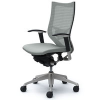 CP85DS FDF3 |オカムラ バロン チェア ハイバック ランバーサポート 可動肘 背スタンダード・座クッション シルバー×ブラック ライトグ （直送品）