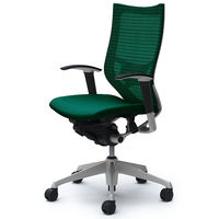 CP85DS FEF5 |オカムラ バロン チェア ハイバック ランバーサポート 可動肘 背スタンダード・座クッション シルバー×ブラック ダークグ （直送品）