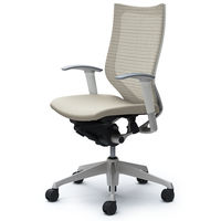 CP85DW FEF3 |オカムラ バロン チェア ハイバック 可動肘 背スタンダード・座クッション シルバー×ホワイト ホワイト 1脚（直送品）