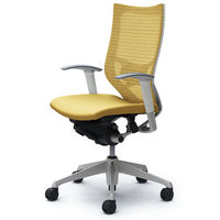 CP85DZ FEF7 |オカムラ バロン チェア ハイバック ランバーサポート 可動肘 背スタンダード・座クッション シルバー×ホワイト ベージュ （直送品）