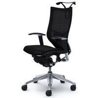 CP86AS FDH1 |オカムラ バロン チェア ハイバック ランバーサポートハンガー 可動肘 背・座スタンダード ポリッシュ×ブラック ブラック （直送品）