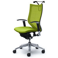 CP86BR FDF6 |オカムラ バロン チェア ハイバック ハンガー 可動肘 背スタンダード・座クッション ポリッシュ×ブラック ライムグリーン （直送品）