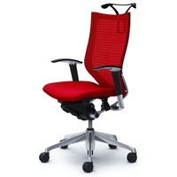 CP86BR FDF9 |オカムラ バロン チェア ハイバック ハンガー 可動肘 背スタンダード・座クッション ポリッシュ×ブラック レッド 1脚（直送品）