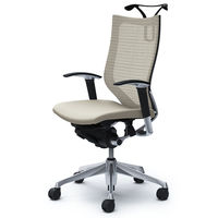 CP86BR FEF3 |オカムラ バロン チェア ハイバック ハンガー 可動肘 背スタンダード・座クッション ポリッシュ×ブラック ホワイト 1脚（直送品）