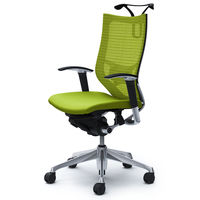 CP86BS FDF6 |オカムラ バロン ハイバック ランバーサポートハンガー 可動肘 背スタンダード座クッション ポリッシュ×ブラック ライムグ （直送品）