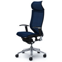 バロンチェア ヘッドレスト 固定型 ブルー レンタル] オカムラ バロン エクストラハイバック 固定