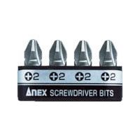 アネックスツール アネックス 溝付超短ビット プラス4pcs(+2×19) AK-51P-B4P 1個(1セット) 774-4200（直送品）