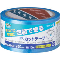 寺岡製作所 TERAOKA Pーカットテープ NO.4142 50mm×15M 青 4142 B-50X15 1巻 793-9736（直送品）