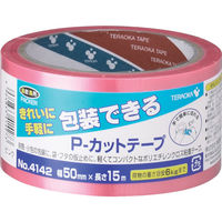 寺岡製作所 TERAOKA Pーカットテープ NO.4142 50mm×15M 赤 4142 R-50X15 1巻 793-9779（直送品） -  アスクル