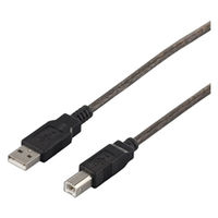 バッファロー USB2.0ケーブル(A to B) 0.7m ブラックスケルトン BSUAB207BS 1本