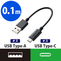 エレコム スマホ用USB2.0ケーブル/準拠品 Standard-Aオス-USB Type-Cオス ブラック