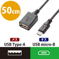 エレコム USB A-microB変換アダプタ 50cm TB-MAEMCBN050BK 1個
