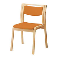 オカムラ ダイニングチェア 肘無 ナチュラル色 把手付 オレンジ L895DZ-PC87（直送品）