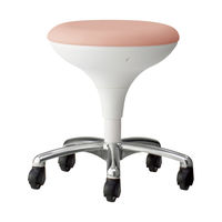 オカムラ スツール ビニール張タイプ 肘なし 背無 ゴムキャスター 座面回転 ローズ LU16RG-PB23（直送品）