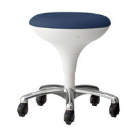 オカムラ スツール ビニール張タイプ 肘なし 背無 ゴムキャスター 座面回転 インディゴb LU16RG-PB27（直送品）