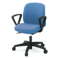 【設置込】イトーキ ボニートチェア セレクトタイプ ループ肘 背付 キャスター脚 座面回転 ブラックT/ソフトブルー KT146DTM-T1B7（直送品）