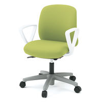 【設置込】イトーキ ボニートチェア セレクトタイプ ループ肘 背付 キャスター脚 座面回転 ホワイトW/アボカドグリーン KT-146DT-W9L8（直送品）