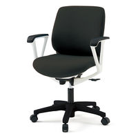 【設置込】イトーキ トルテRチェア ローバック ハンガーなし ループ肘 キャスター脚 座面回転 ホワイトW/ブラックT KZ246DLM-W9T1（直送品）