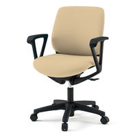 【設置込】イトーキ トルテRチェア ローバック ハンガーなし ループ肘 キャスター脚 座面回転 ブラックT/フラックスベージュ KZ-246DL-T （直送品）
