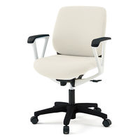 【設置込】イトーキ トルテRチェア ローバック ハンガーなし ループ肘 キャスター脚 座面回転 ホワイトW/オフホワイトC KZ-246DL-W9C8（直送品）