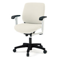 【設置込】イトーキ トルテRチェア ローバック ハンガー無 アジャスタブル肘 キャスター脚 座面回転 ホワイトW/オフ白C KZ247DLM-W9C8（直送品）