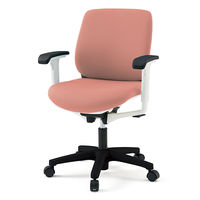 【設置込】イトーキ トルテRチェア ローバック ハンガーなし アジャスタブル肘 キャスター脚 座面回転 ホワイトW/Cピンク KZ-247DL-W9 （直送品）