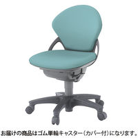 【設置込】イトーキ プレーゴチェア ローバック 肘なし キャスター脚 座面回転 ミディアムグレーW/リップルグリーン KZ-441DL-W4E7（直送品）