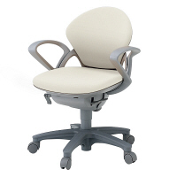 【設置込】イトーキ プレーゴチェア ローバック シートアングルストッパー付 ループ肘 キャスター脚 座面回転 M灰W/オフ白C KZ-465DL-W （直送品）