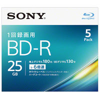 ソニー ビデオ用ＢＤーＲ　追記型　片面１層２５ＧＢ　６倍速　ホワイトワイドプリンタブル　５枚パック 5BNR1VJPS6 1式（直送品）