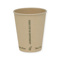 【ケース販売】紙コップ バンブーリップルカップ 12オンス 90mm口径 004533086 1ケース(25個入×20袋)（直送品）